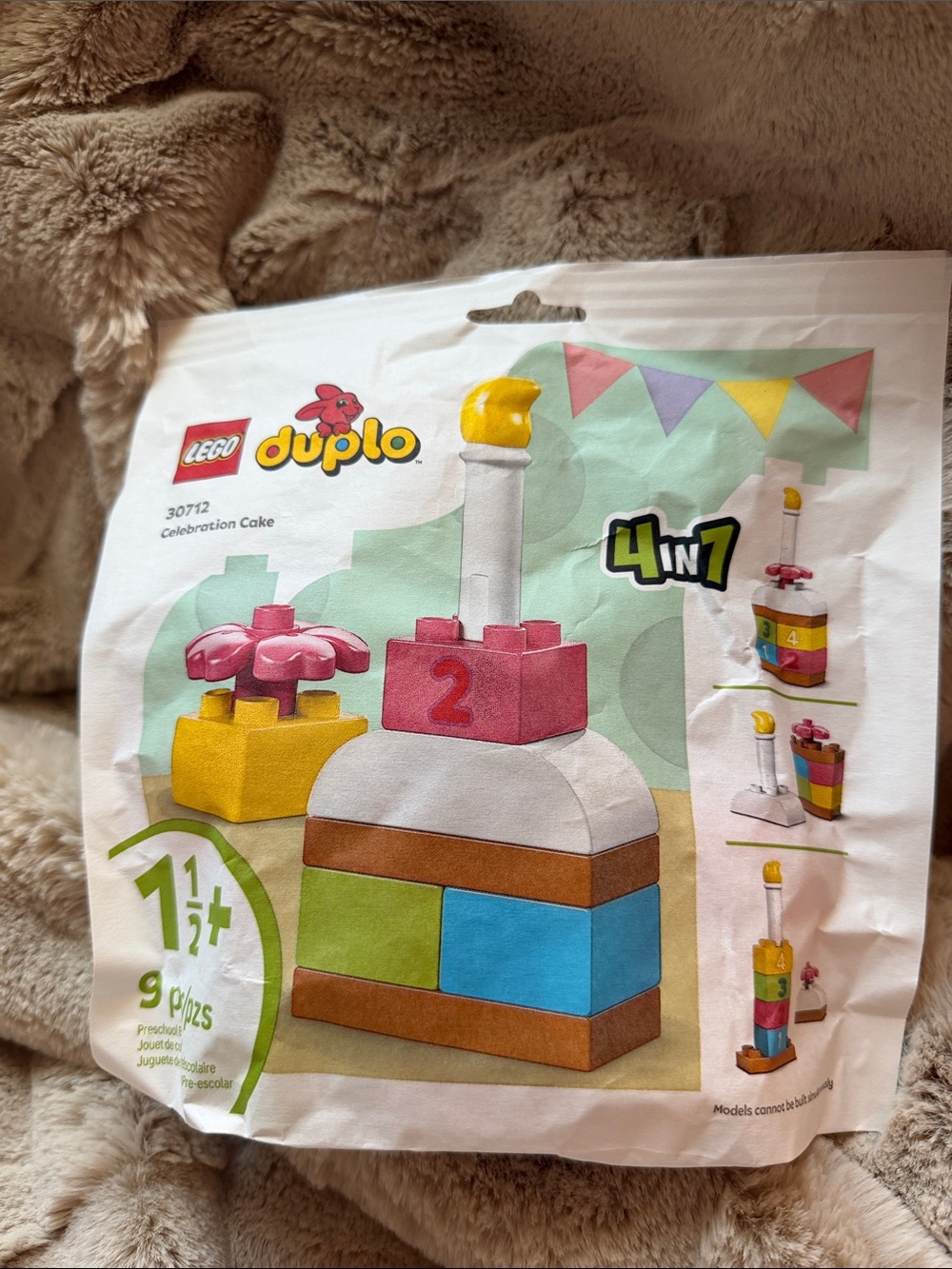 Lego Duplo Celebration Cake Set - Pink, Yellow, Blue, Green, Brown, White